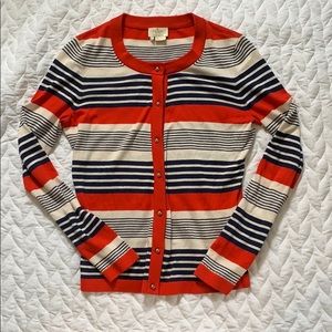 Red, Cream & Navy Stripe Small Kate Spade Cardigan